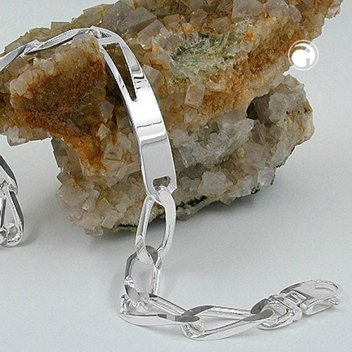 Bracelet argent sterling avec plaque poinçonnée triangle