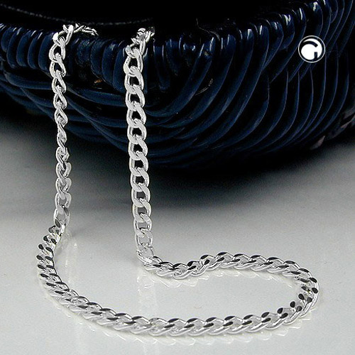 Collier argent sterling 70cm chaîne plate pince