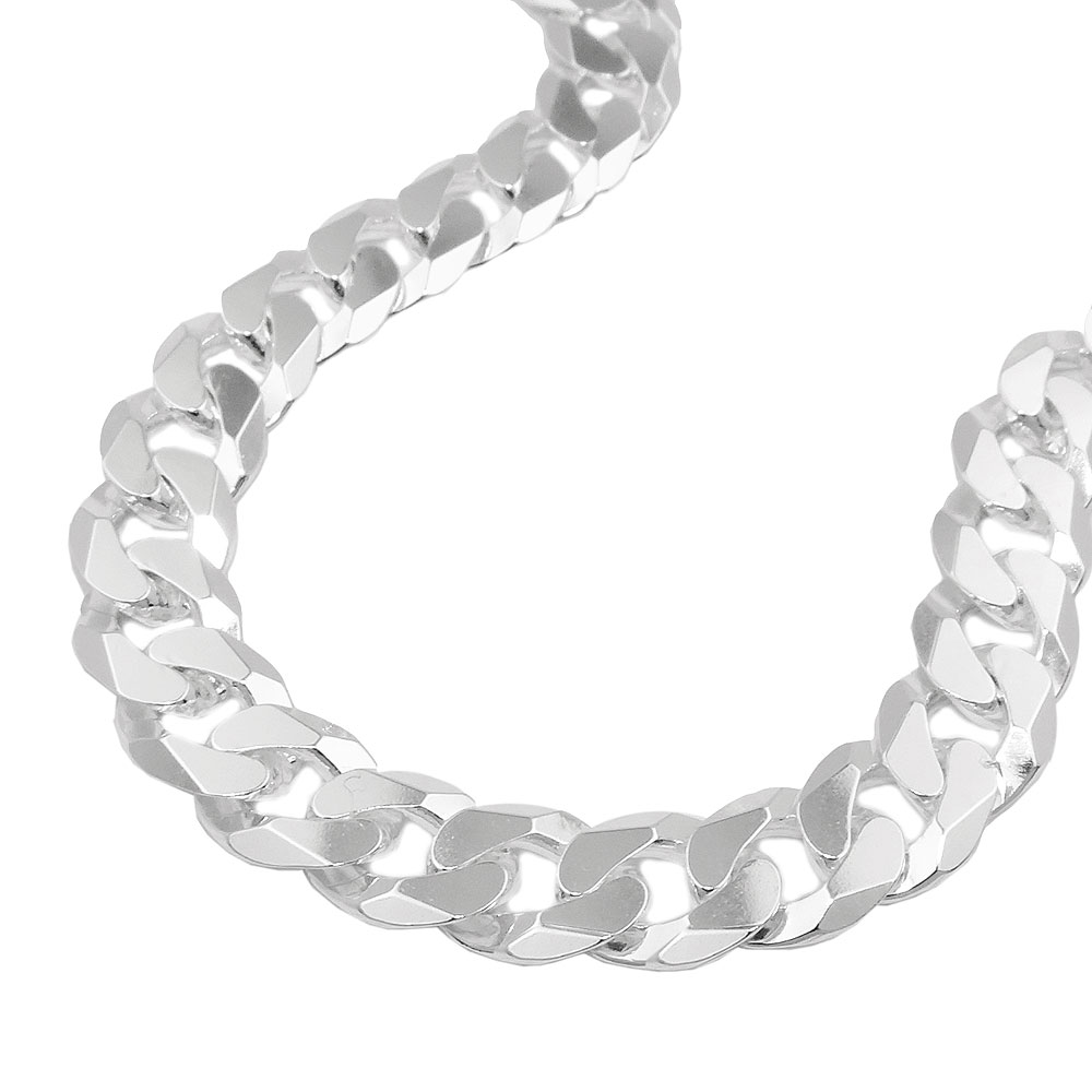 Collier argent 925 chaîne gourmette plate 7,8 mm vue d'ensemble