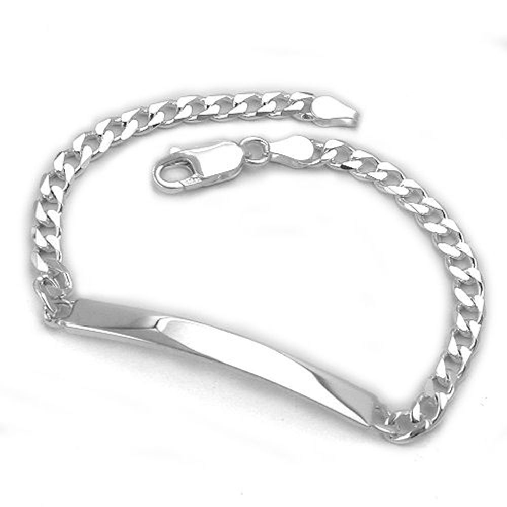 Bracelet argent 925 chaîne curb maillon diamanté