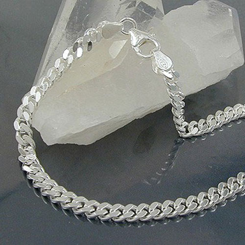 Chaîne argent sterling 4mm maille forçat fermoir pince