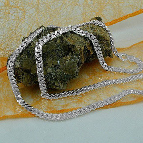 Chaîne argent sterling 4mm maille forçat fermoir pince
