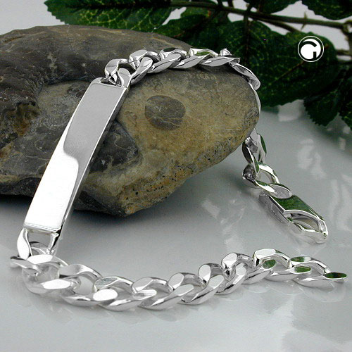 Bracelet homme argent sterling chaîne gourmette large 8mm