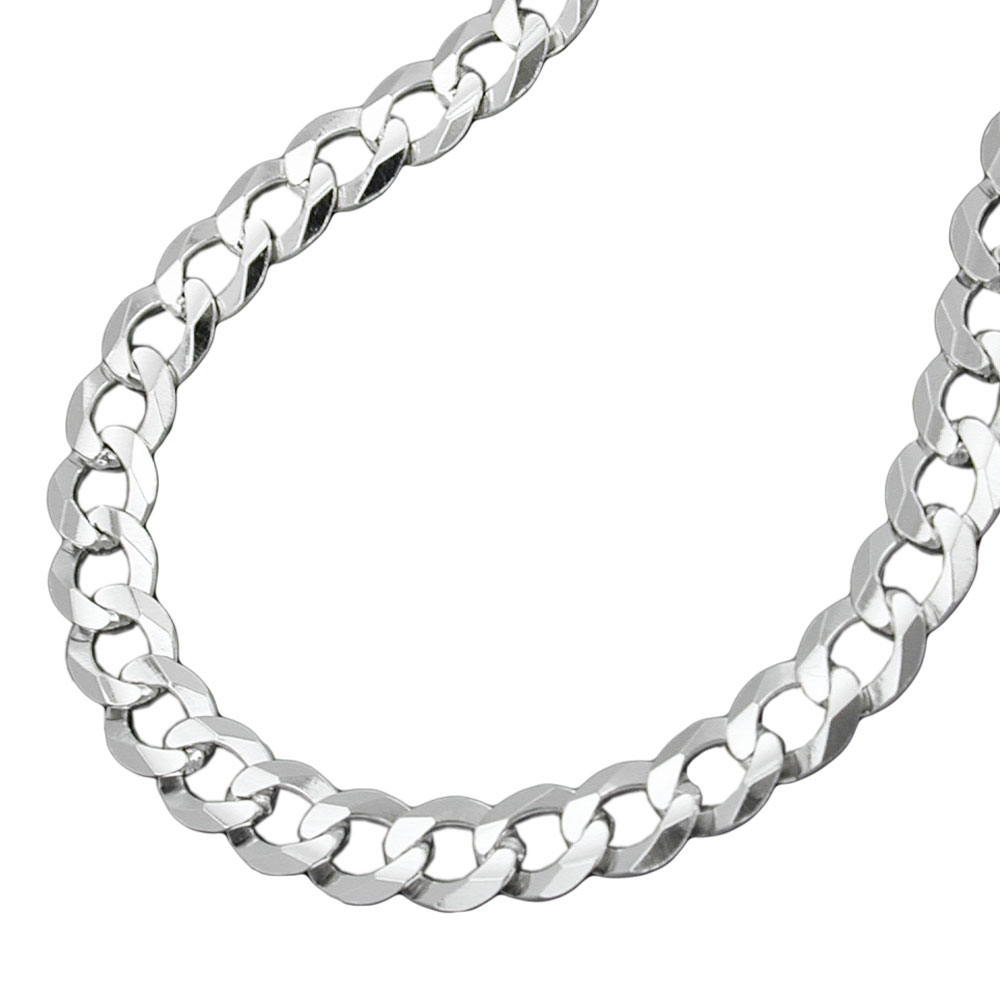 Collier argent sterling maille gourmette plate 4,5mm vue face