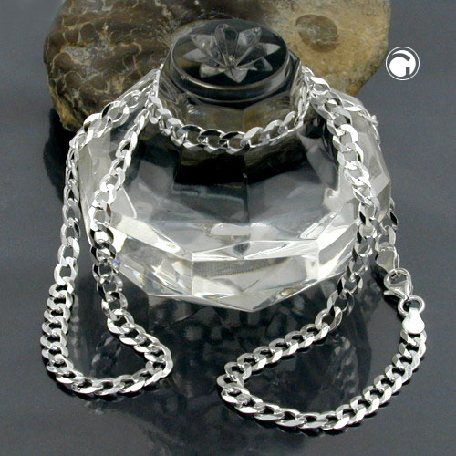 Collier homme argent 925 maille plate gros plan