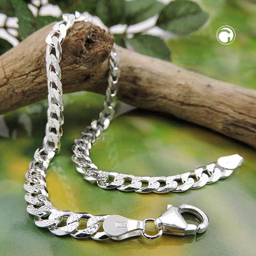 Chaîne forçat en argent sterling 925 fermoir pince