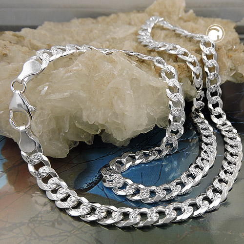 Chaîne curb argent sterling 6 mm fermoir lobster