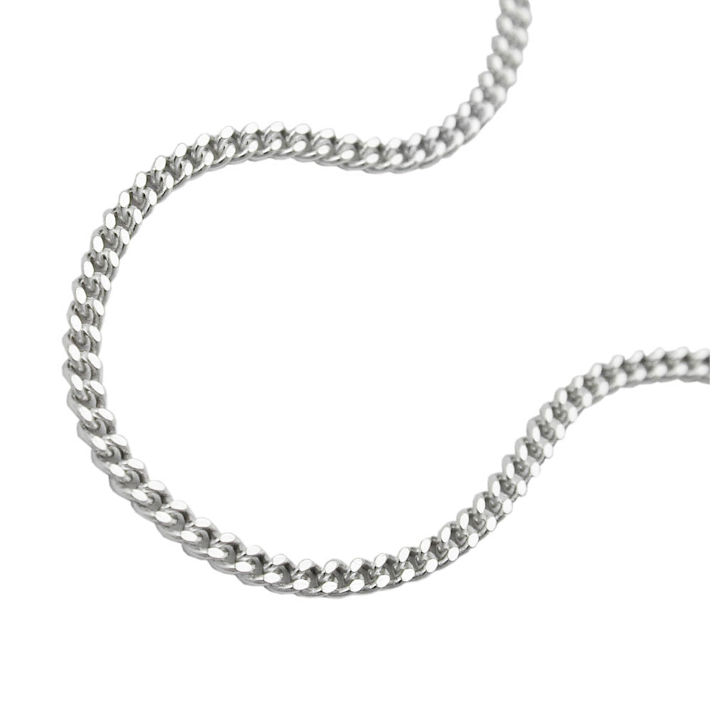 Chaîne gourmette argent 925 fine 1.4mm sur fond blanc