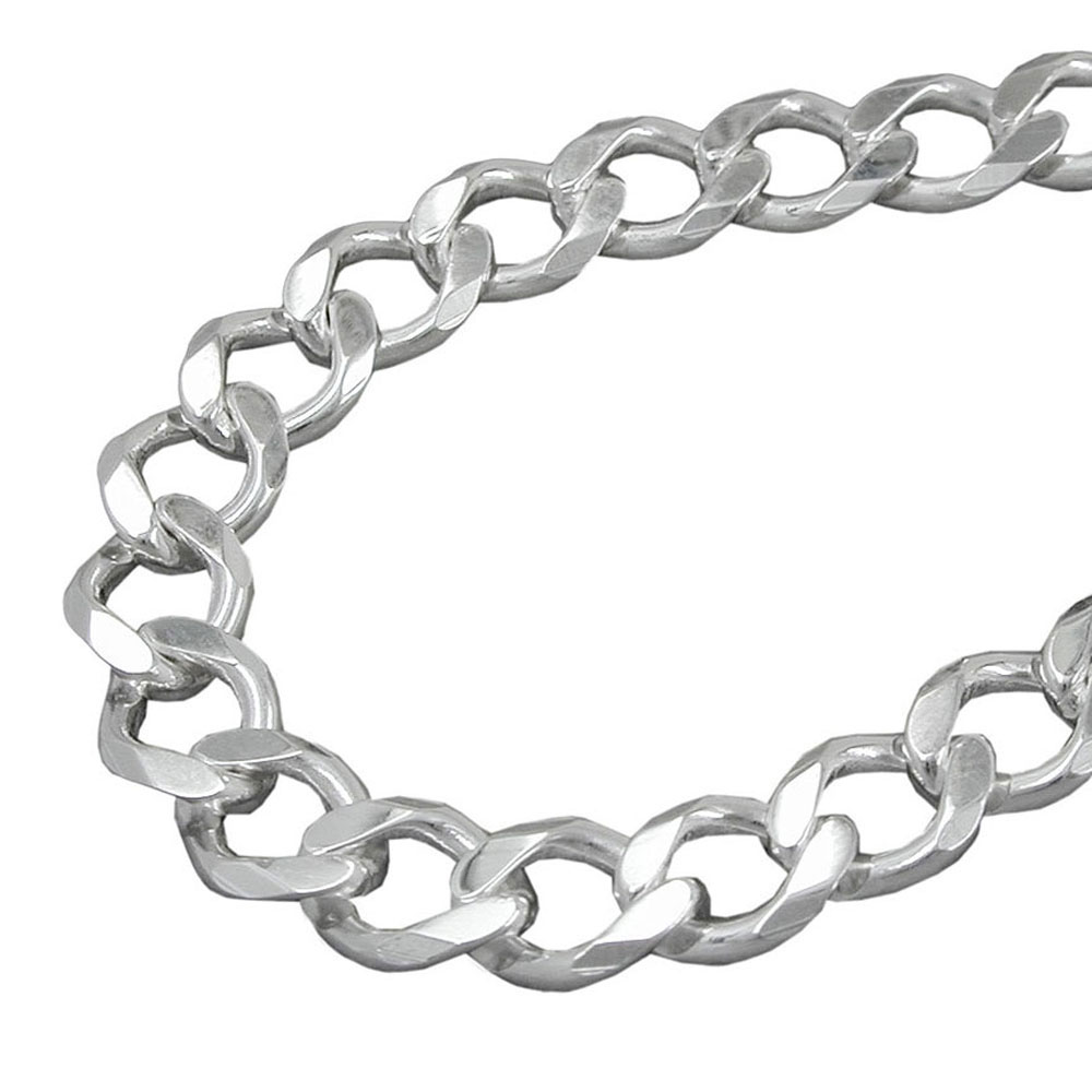 Collier argent 925 chaîne gourmette 11 mm vue face