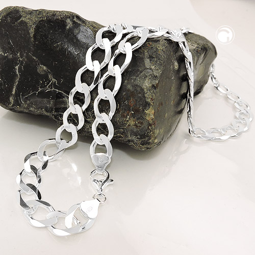 Chaîne gourmette ouverte argent sterling maillon large