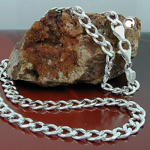 Chaîne argent sterling double diamant polie 4,7 mm