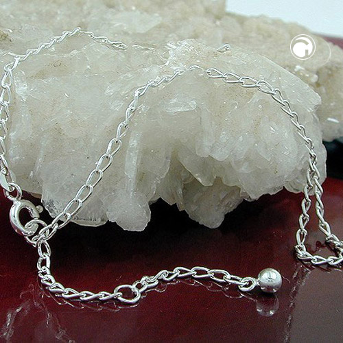 Chaîne gourmette argent sterling 2 mm gros plan