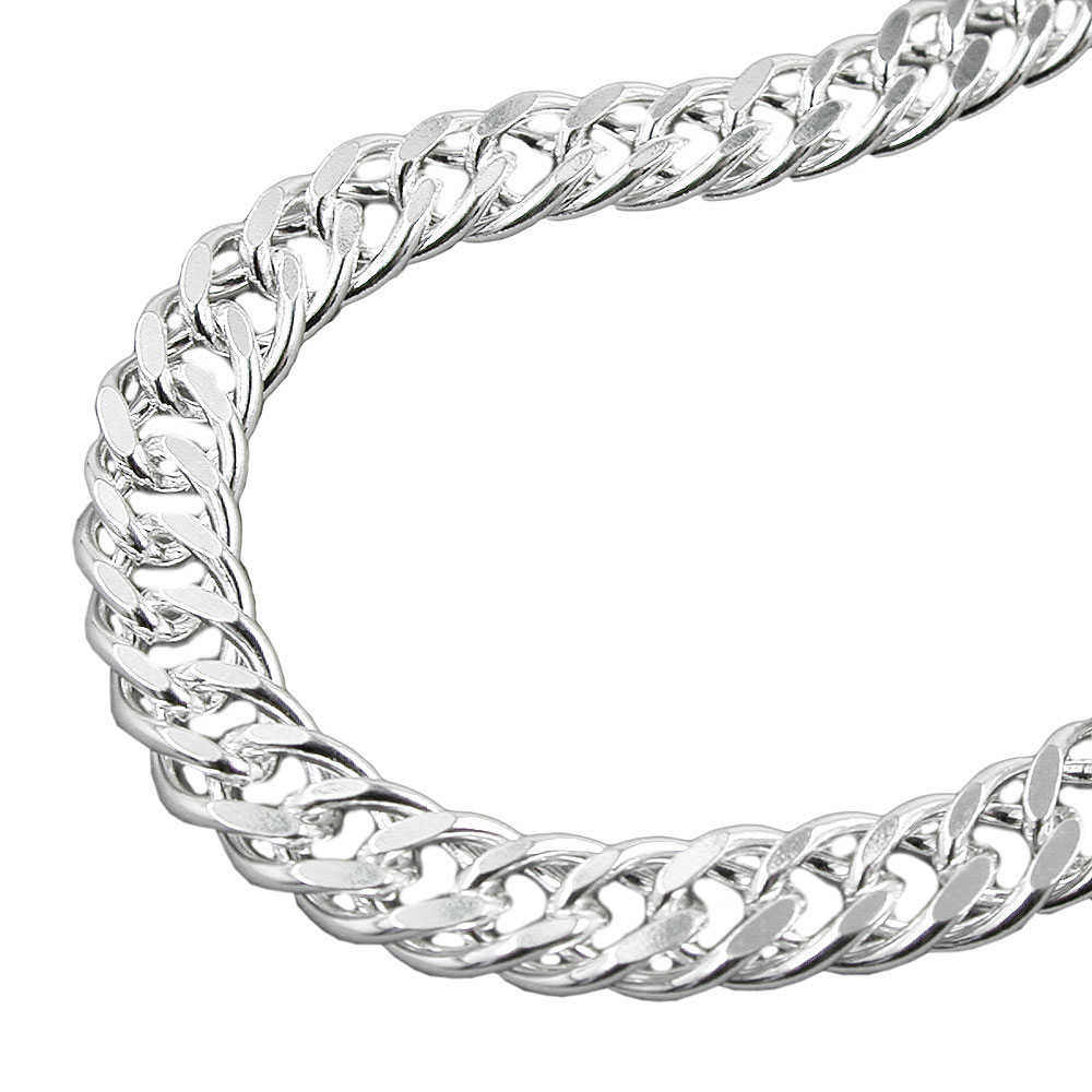 Collier argent 925 double chaîne rombo 6mm vue face