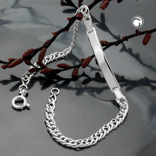 Bracelet homme argent sterling chaîne rombo fermoir ressort