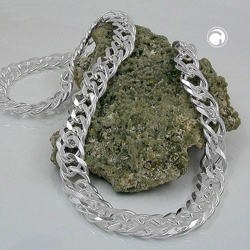 Bracelet homme argent sterling chaîne rombo double fermoir lobster