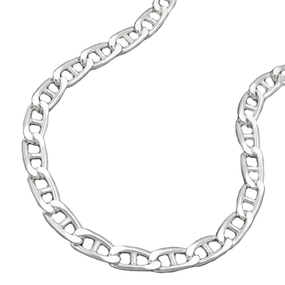 Collier chaîne marine en argent 925 double diamant