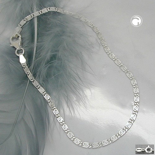 Chaîne scroll argent sterling classique