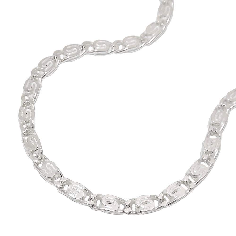 Collier argent 925 chaîne scroll diamanté 3,2mm vue d'ensemble