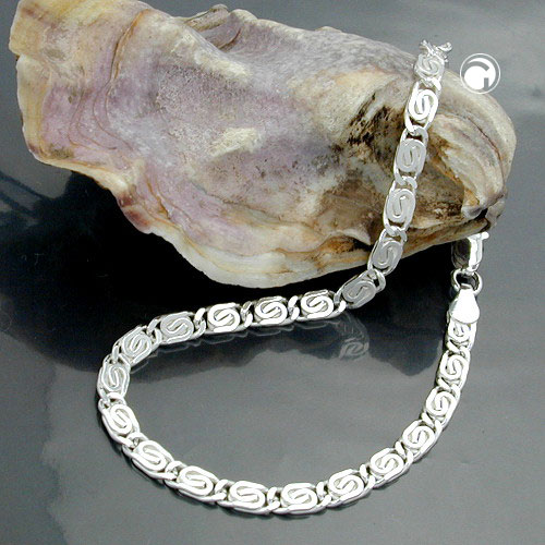 Chaîne argent sterling maillons scroll polis miroir