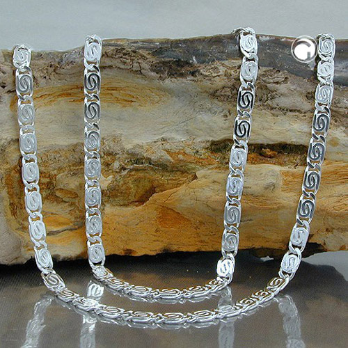 Chaîne argent sterling maillons scroll polis miroir