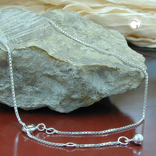 Chaîne argent sterling box 1mm avec fermoir à ressort