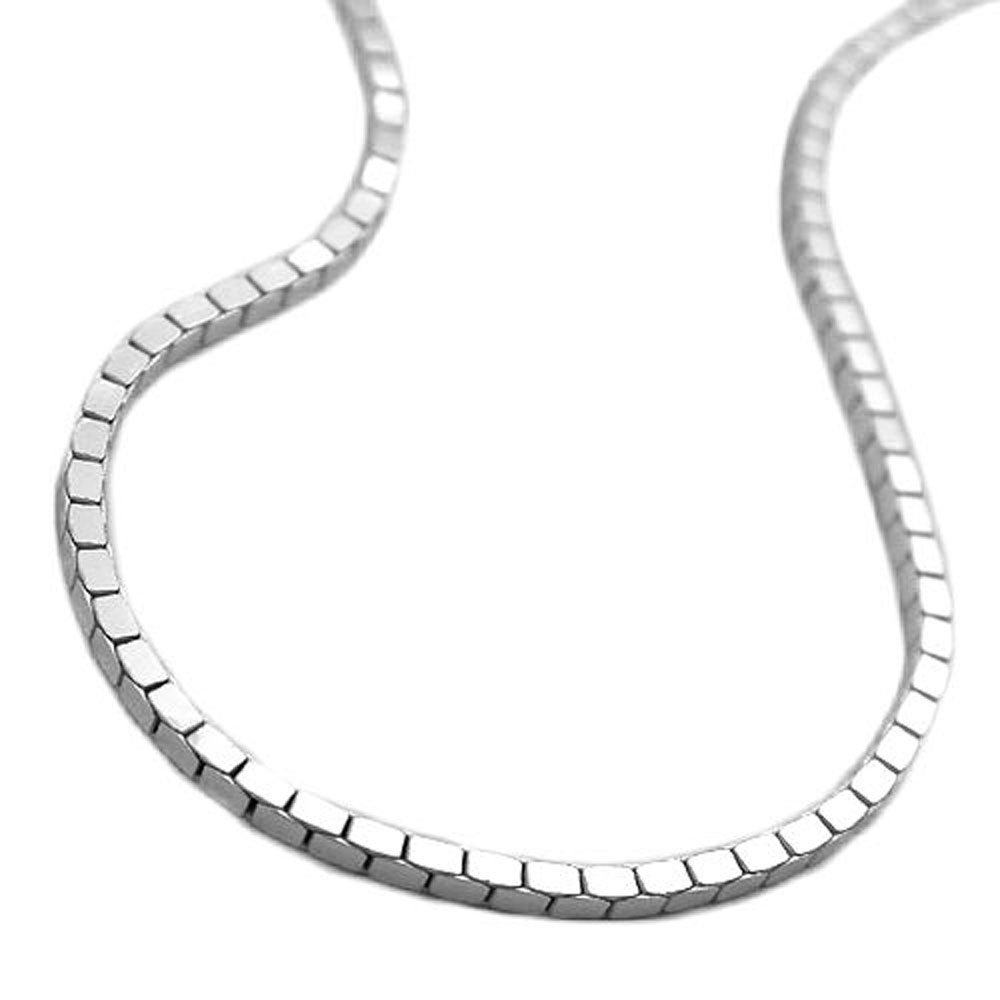 Collier chaîne box argent 925 finition diamantée