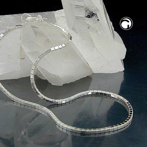 Chaîne box argent sterling maillons 1x1 mm