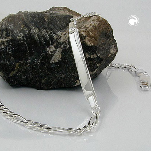 Bracelet argent sterling chaîne figaro de 3,5 mm de large