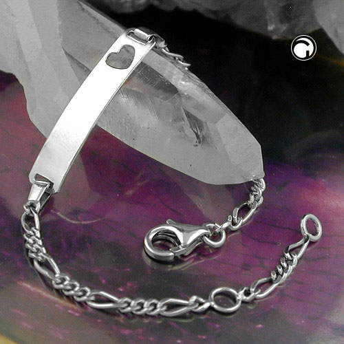 Bracelet enfant argent sterling avec plaque gravure