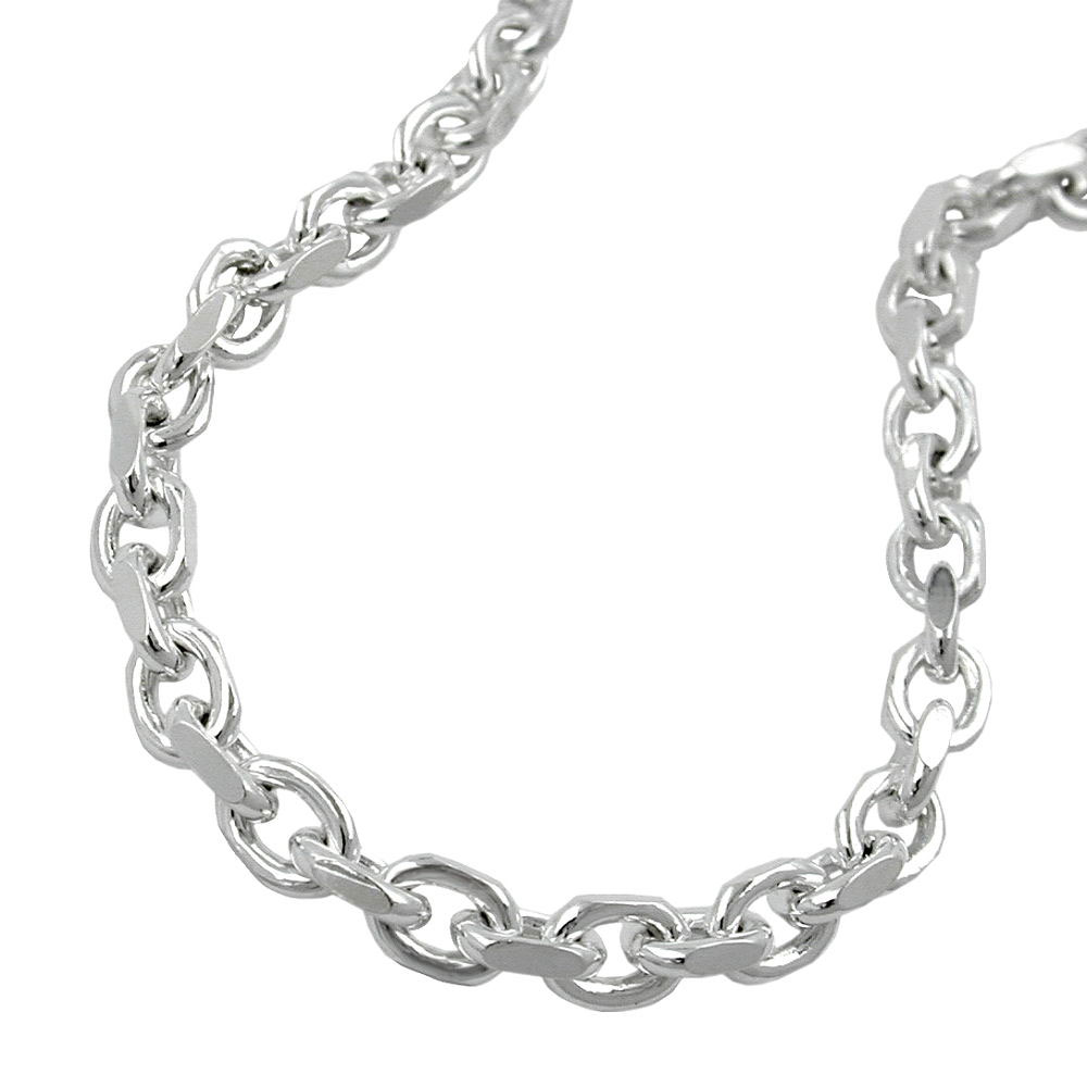 Collier argent 925 chaîne ancre diamantée 3,5 mm vue face