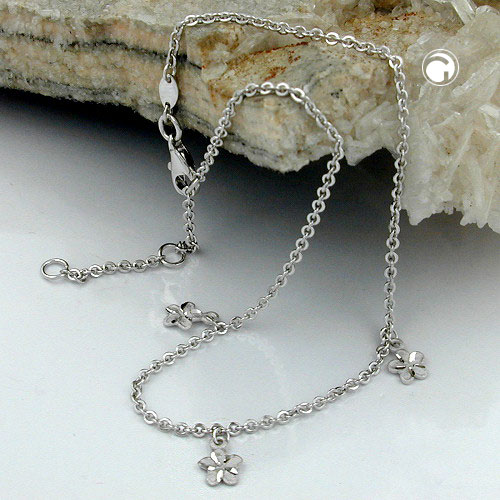 Ankle chain argent sterling fleurs