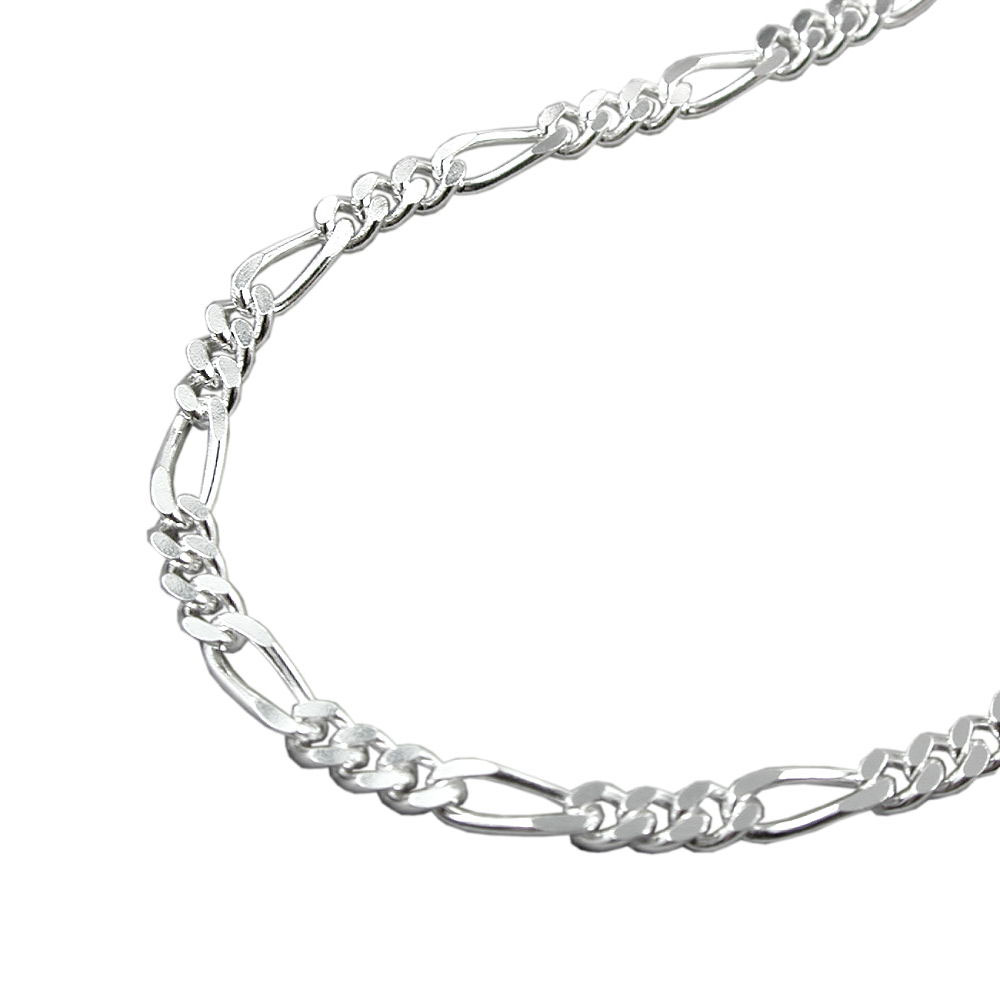 Bracelet Figaro en argent 925/000, chaîne fine 2mm