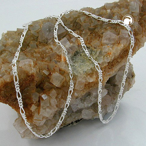 Bracelet argent sterling motif Figaro, vue détaillée du maillon