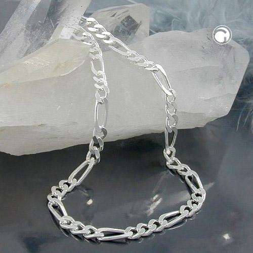Collier argent figaro 3mm porté sur un buste