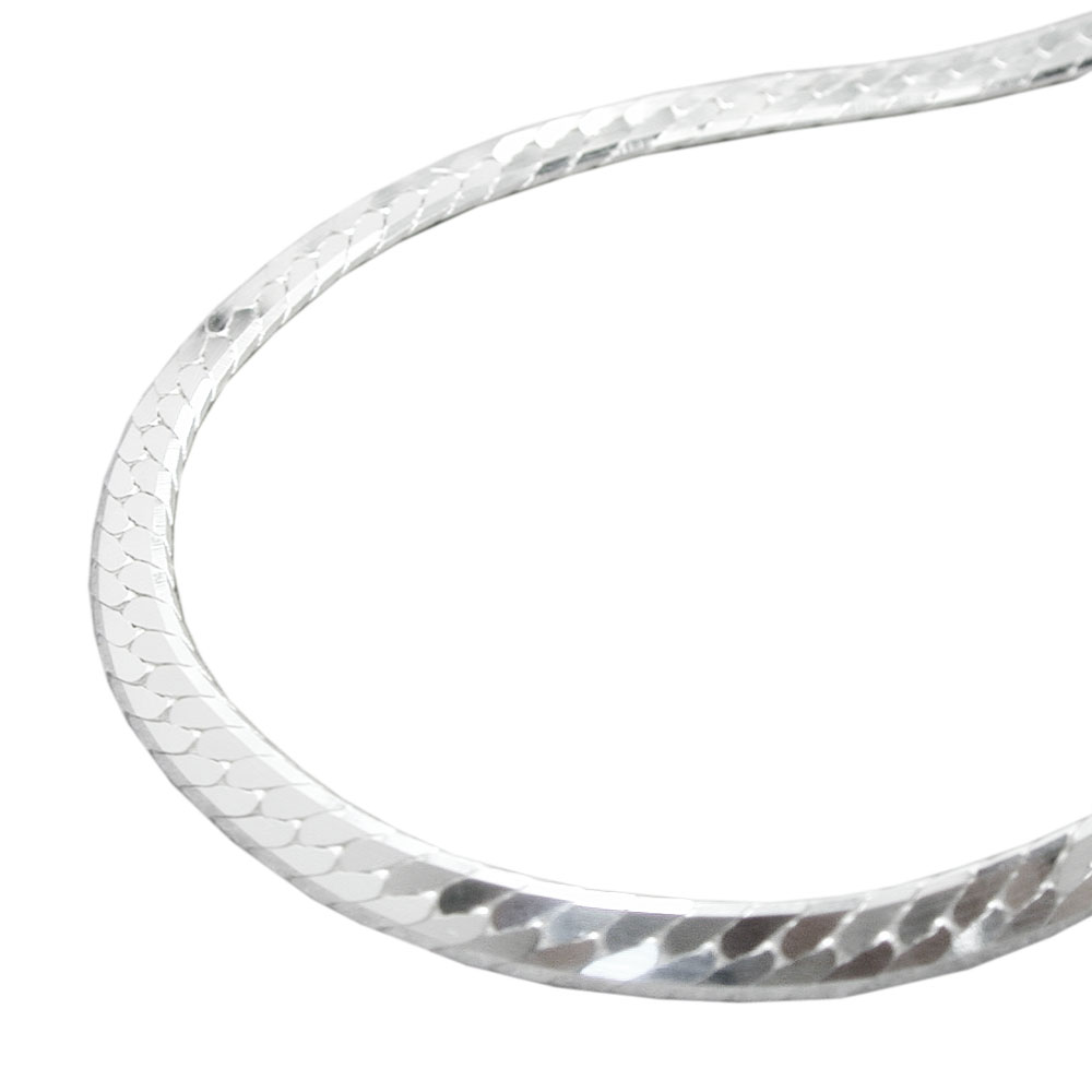Collier argent 925 chaîne gourmette plate vue de face