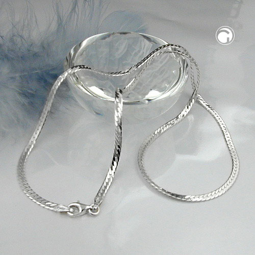 Collier argent sterling chaîne plate design carré