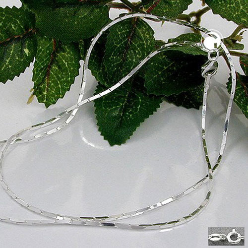 Bracelet fin argent sterling chaîne ancre prismatique diamants