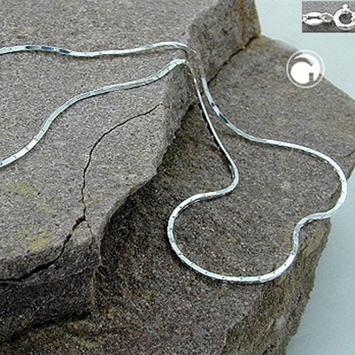 Chaîne argent sterling cobra carrée fine 1,4 mm