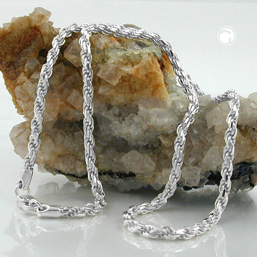 Chaîne corde en argent sterling avec fermoir pince