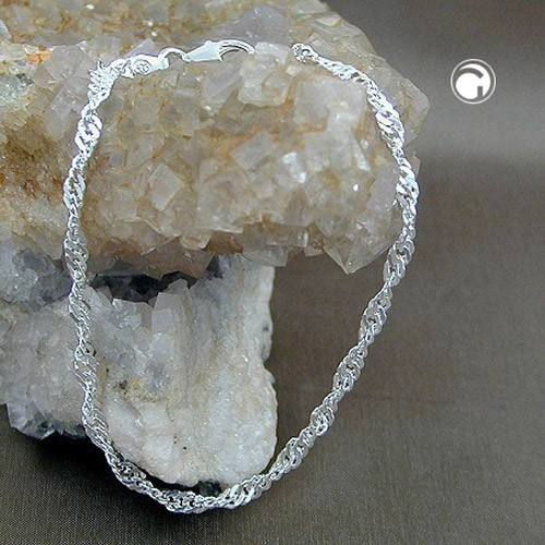 Chaîne torsadée argent sterling effet brillant