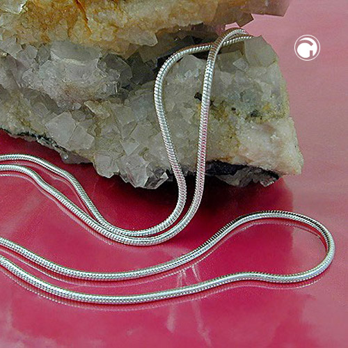 Chaîne ronde serpent en argent sterling 80 cm de long