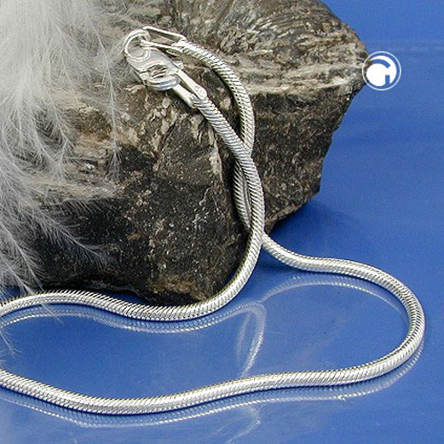 Chaîne ronde serpent en argent sterling 925 finition polie
