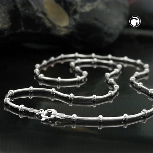 Collier fin argent sterling 1mm avec billes décoratives