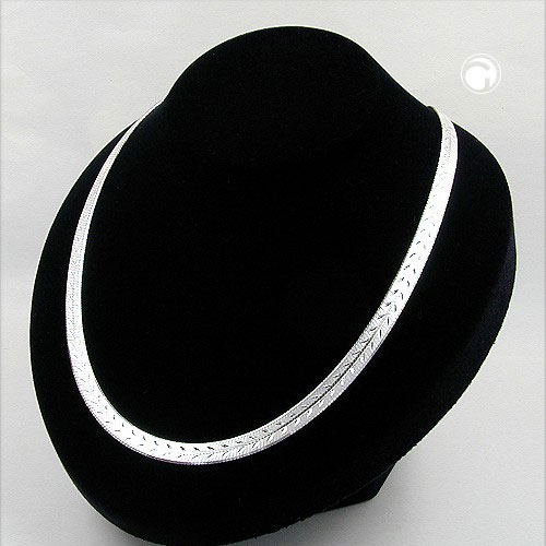 Collier argent sterling large 7mm motif chevron brillant vue détail