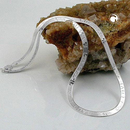 Chaîne snake plate argent sterling 925 fermoir pince