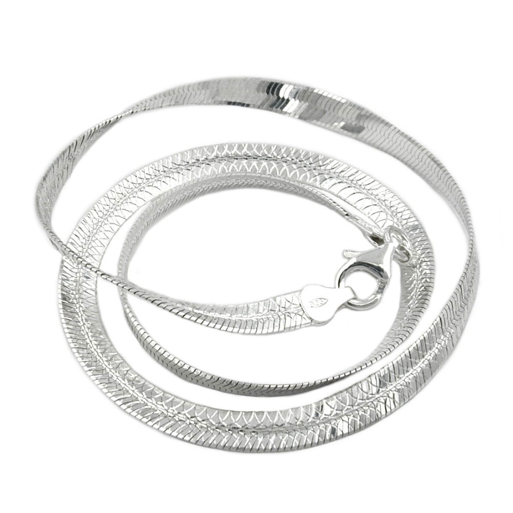 Collier argent 925 maille serpent plate largeur 5,6 mm