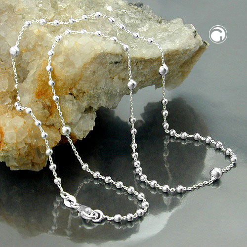 Collier argent sterling style saturn, détail des boules