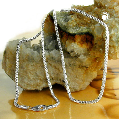 Chaîne foxtail en argent sterling vue de détail