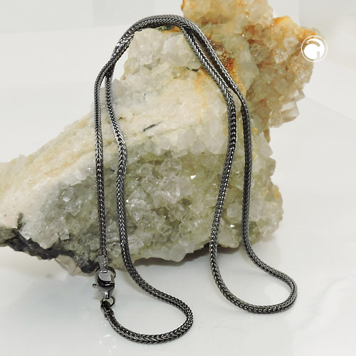 Collier argent sterling foxtail 1.5mm plaqué rhodium