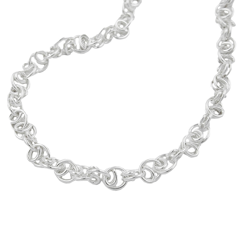 Collier argent 925 chaîne fantaisie design enroulé